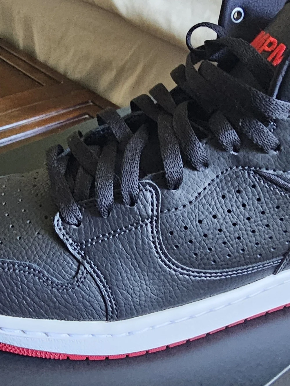 Nike Air Jordan Men's Black/Red High-Top Sneakers